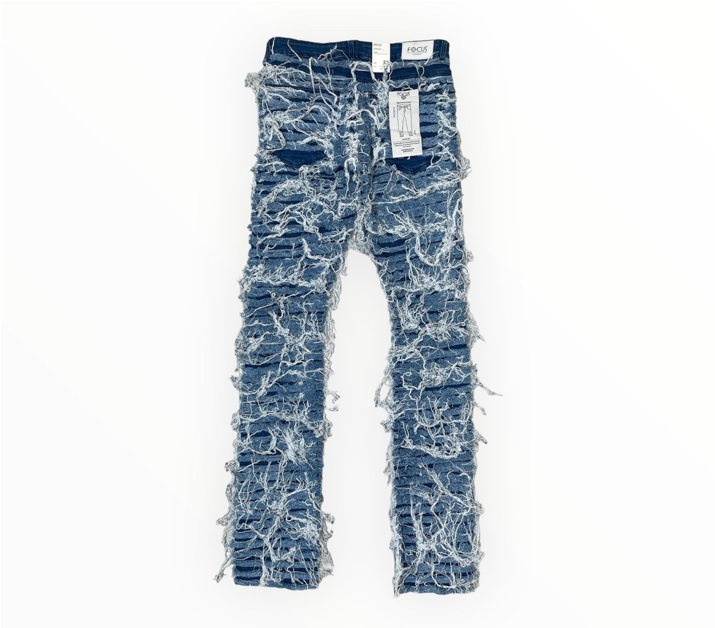 Heavy Ripped Distressed Stacked Denim