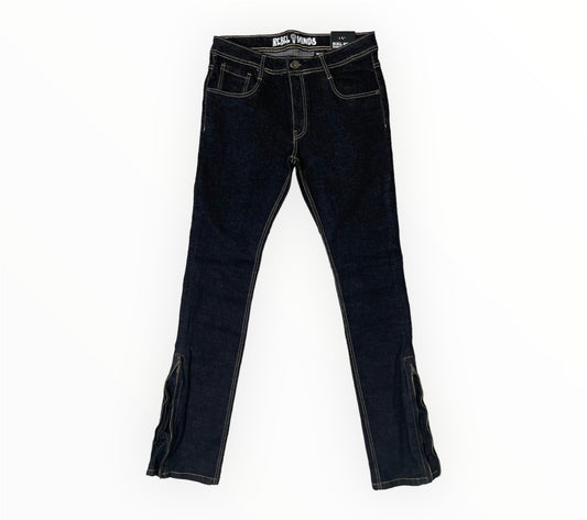 Raw Slim Fit Stacked Jeans With Zipper
