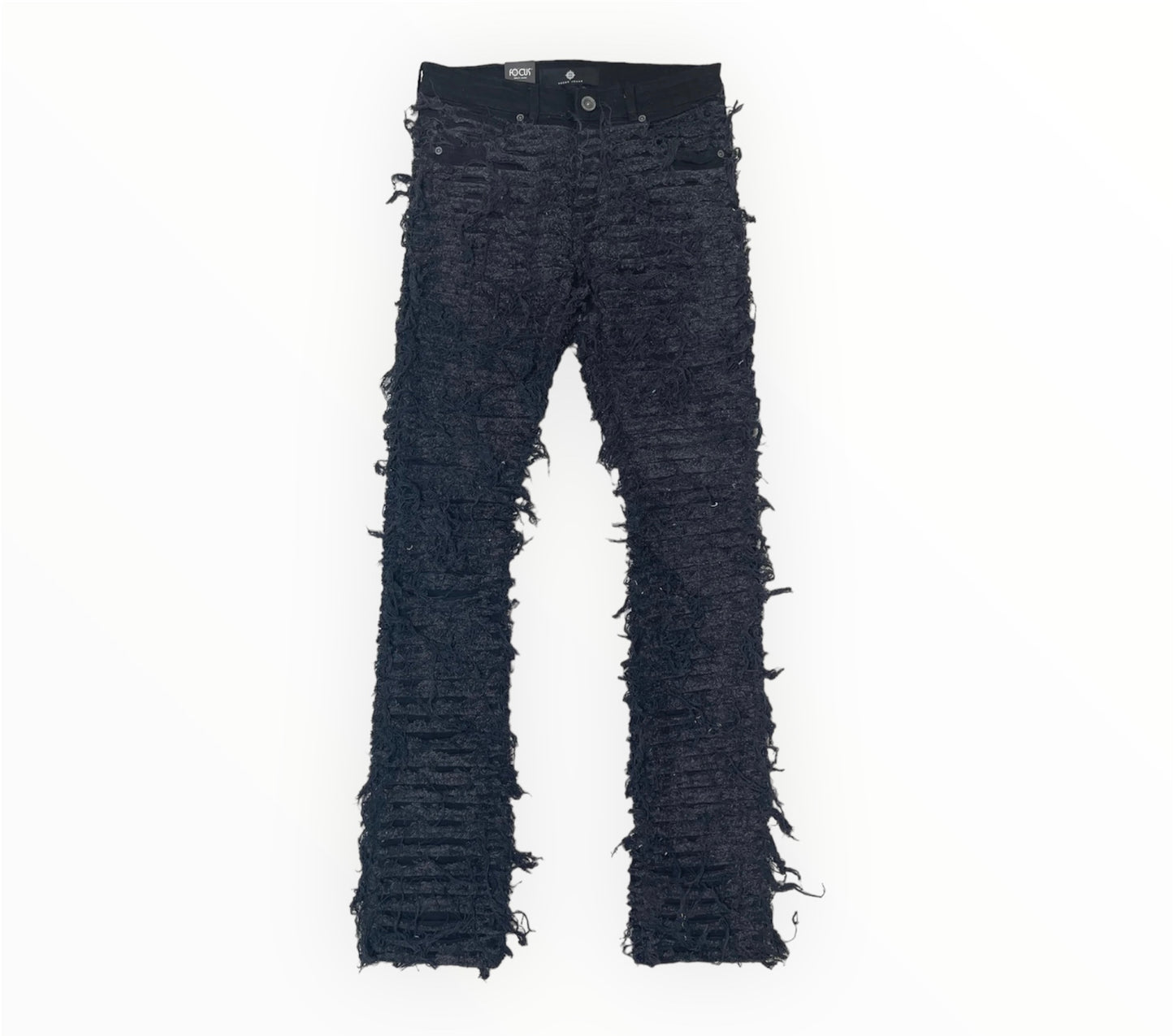 Heavy Ripped Distressed Stacked Denim