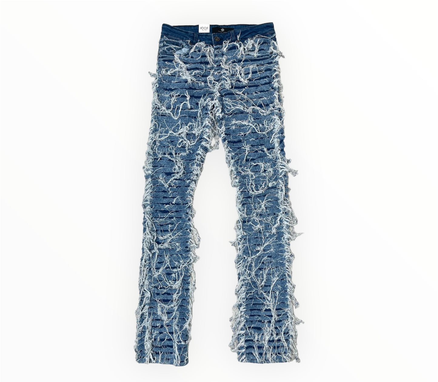 Heavy Ripped Distressed Stacked Denim