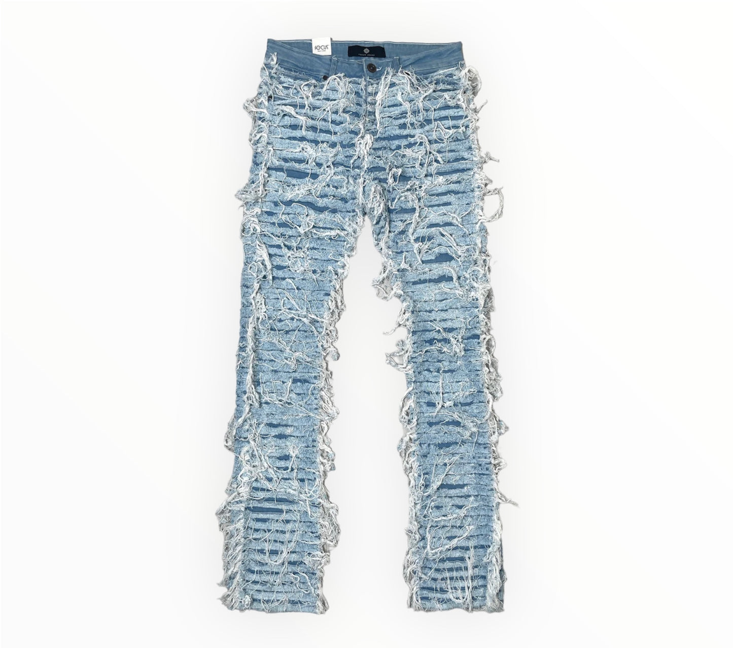 Heavy Ripped Distressed Stacked Denim