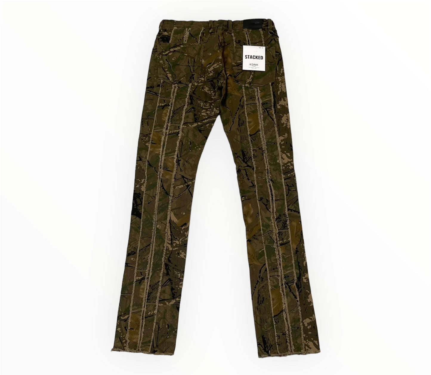 Slim Fit Distressed Camo Jeans