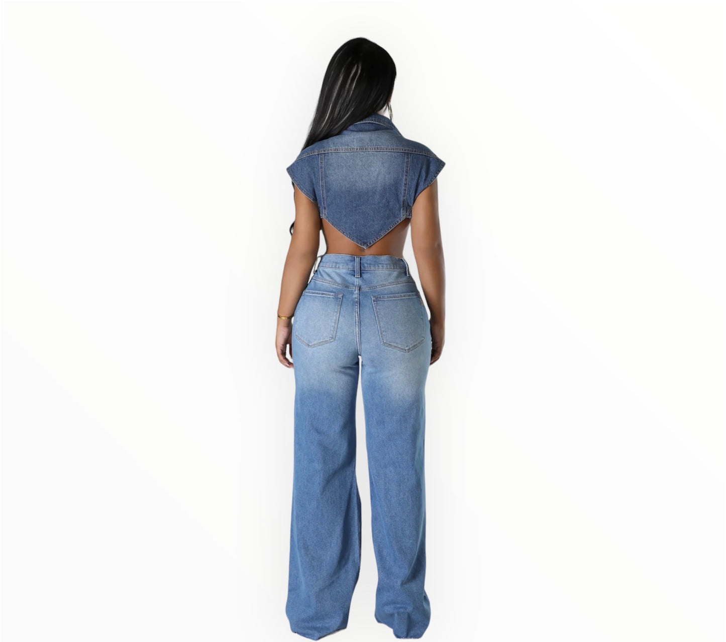 Miya Denim Crop Vest