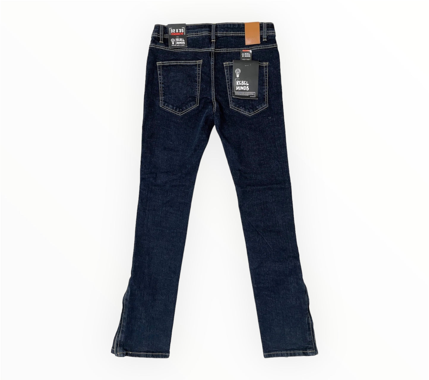 Raw Slim Fit Stacked Jeans With Zipper