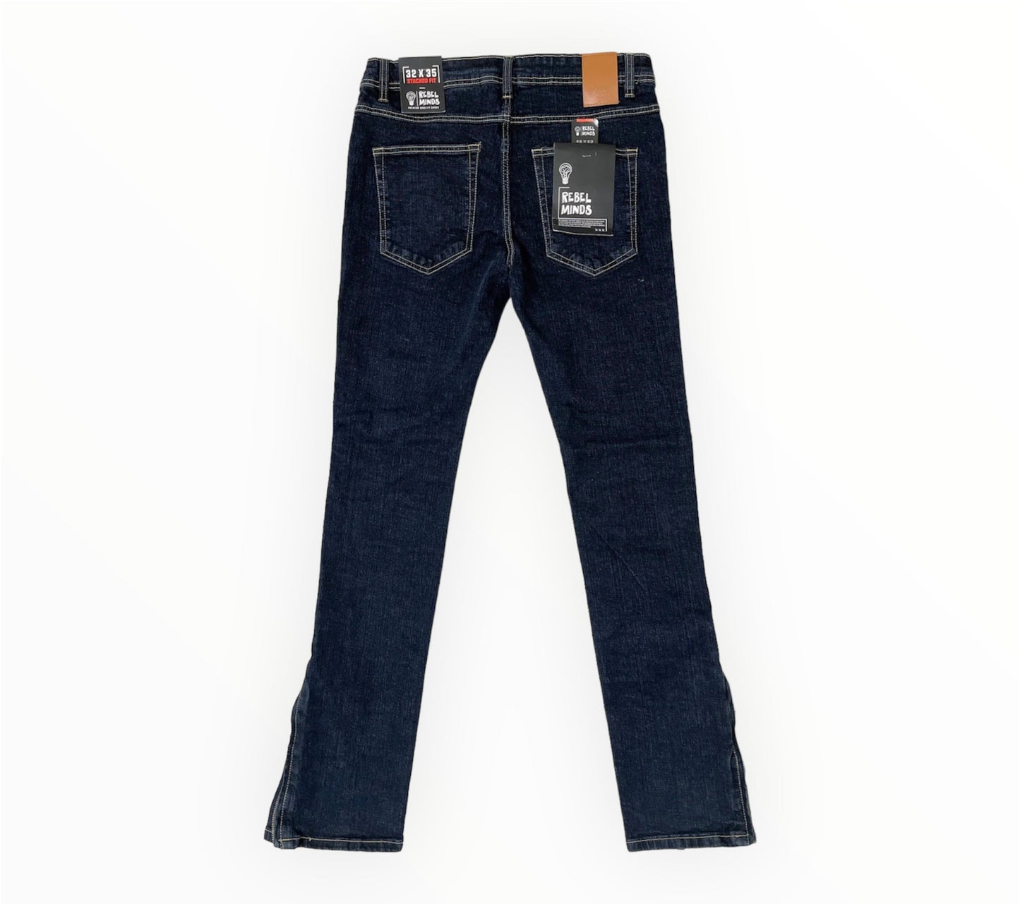 Raw Slim Fit Stacked Jeans With Zipper
