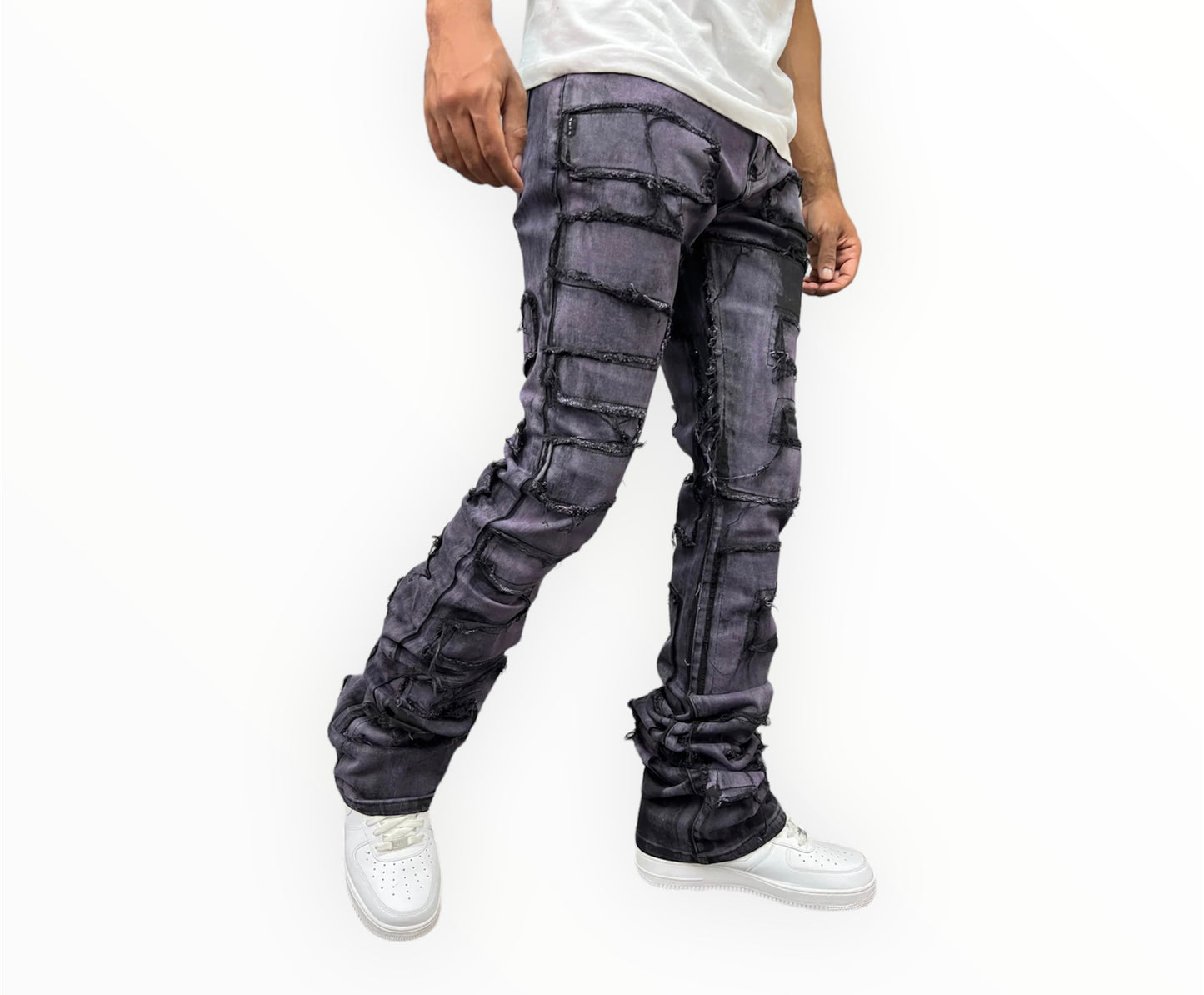Super Stacked Color Blocked Twill Pants