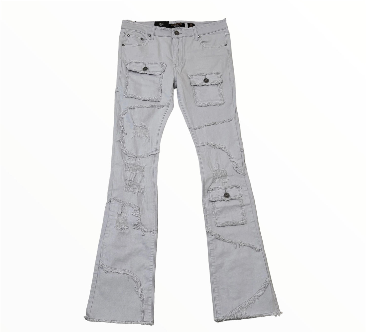 Oversized Pocket Stacked Denim