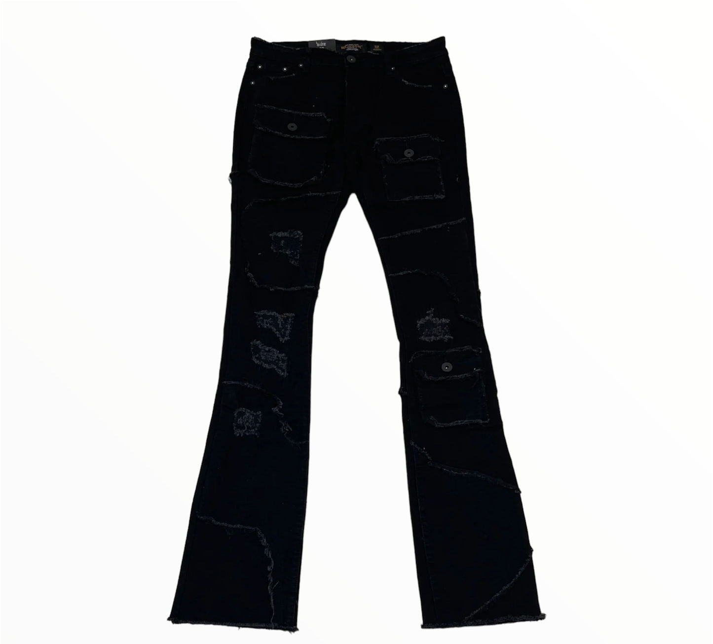 Oversized Pocket Stacked Denim