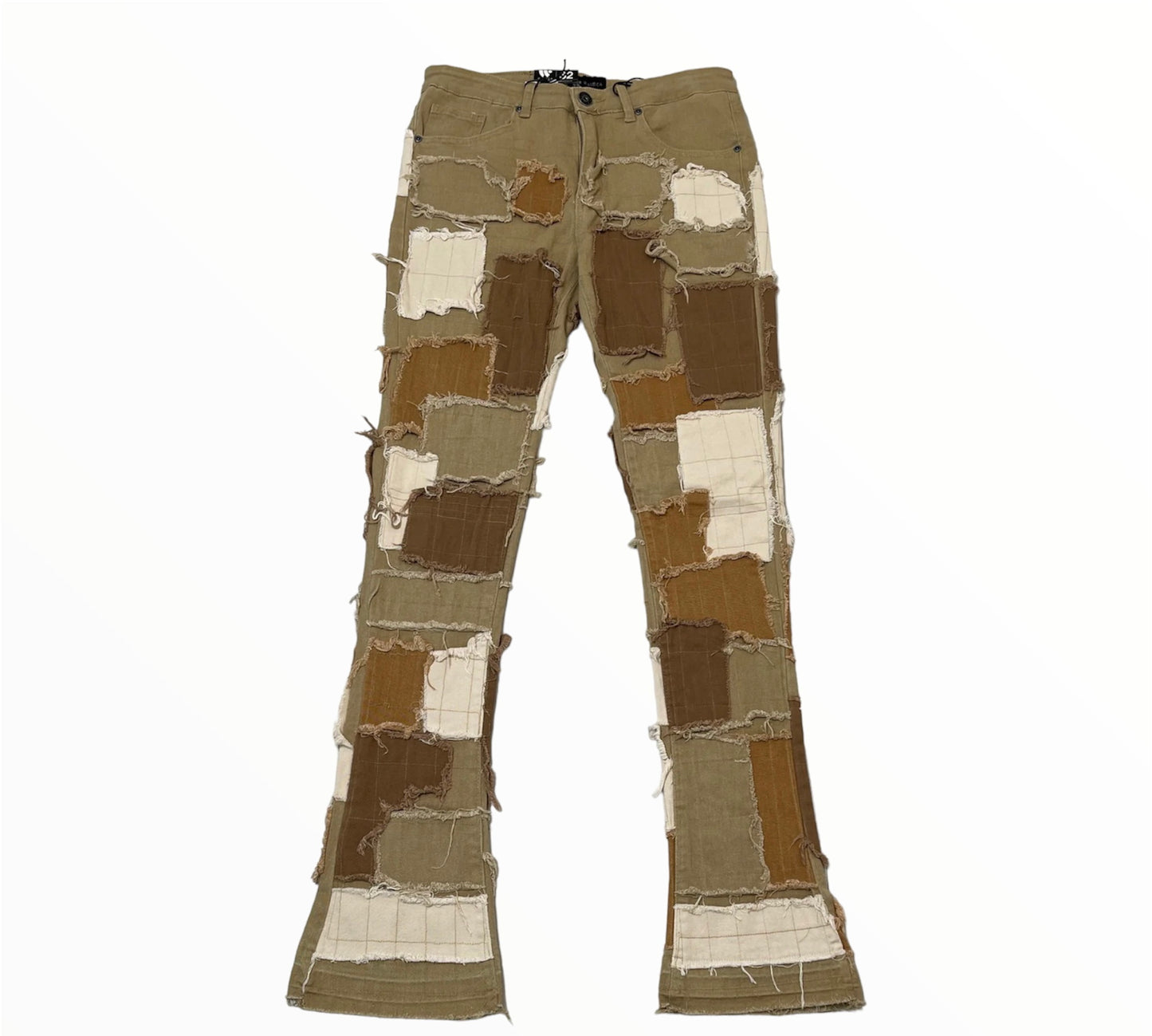 Patchwork Stacked Jeans