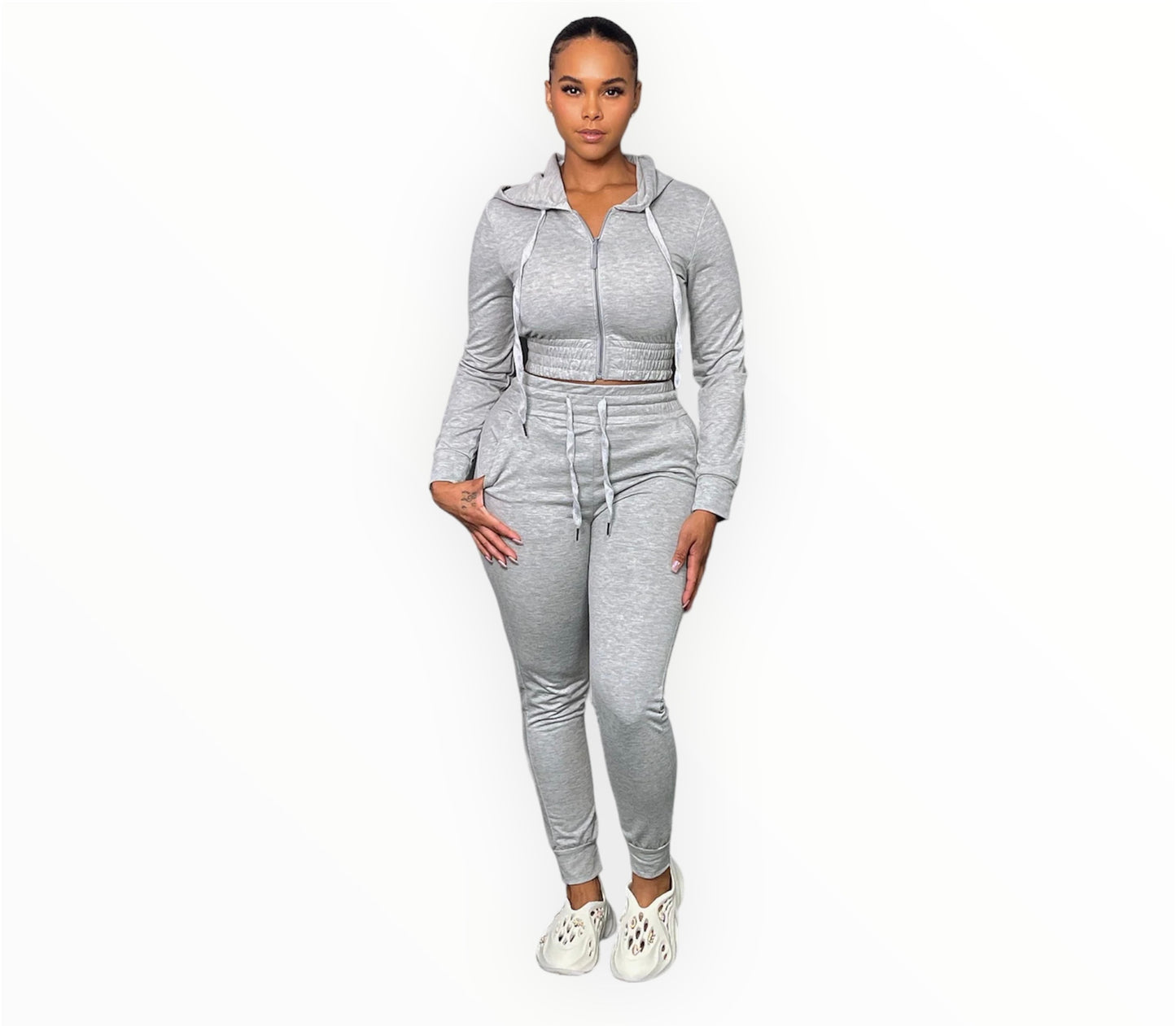 French Terry Zip Down Jacket & Pants Set